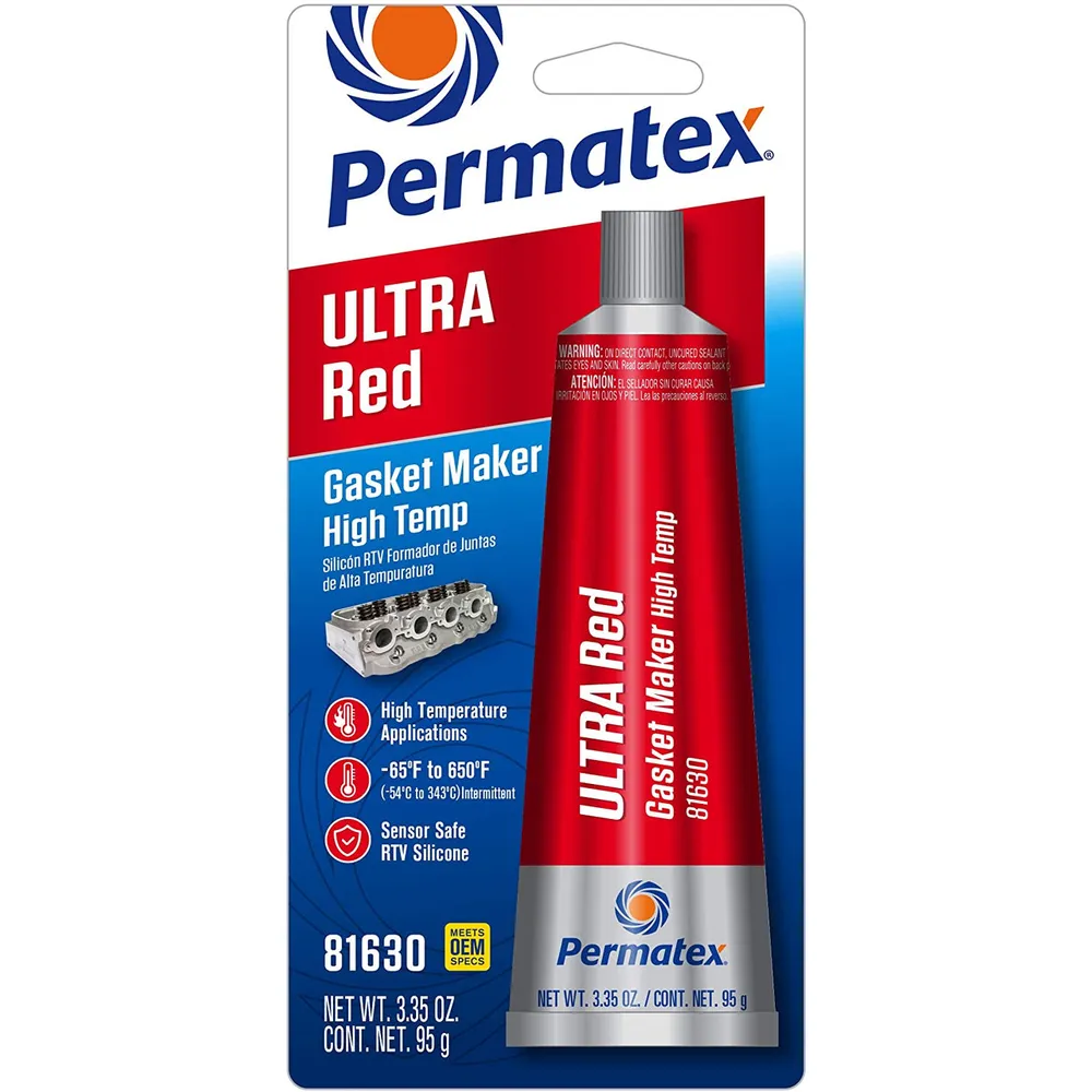 Permatex Ultra Red High Temperature RTV Silicone Gasket Maker, 3 oz ...
